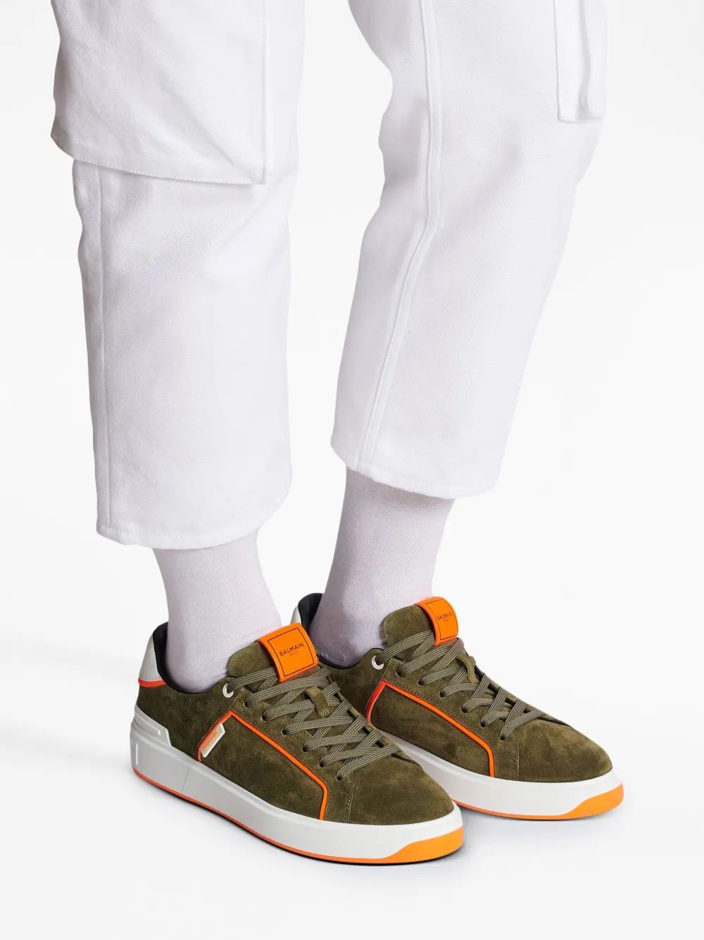 Balmain B Court Sneakers In Olive