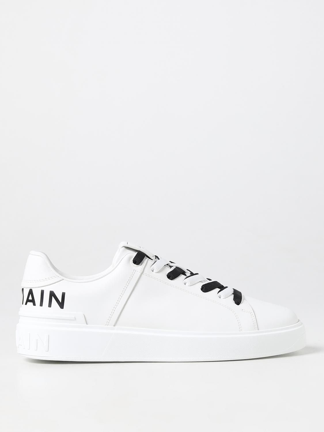 Balmain B Court Sneakers In White & Black